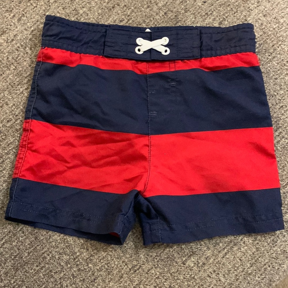🌺 Circo Baby Boy Red and Navy Swim Trunks 9M